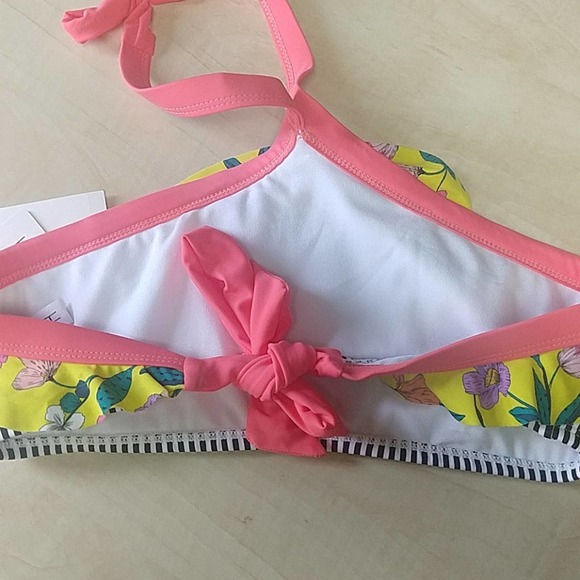 Heart and Harmony Floral Ruffle Stripe Bikini Top - Picture 6 of 7